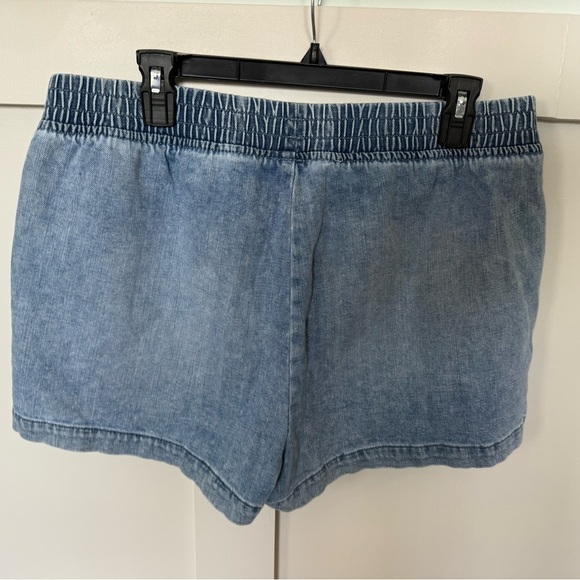 Aerie Y2K Denim Shorts Women’s Large Blue Pull On Chambray Soft Stretch - Picture 3 of 8